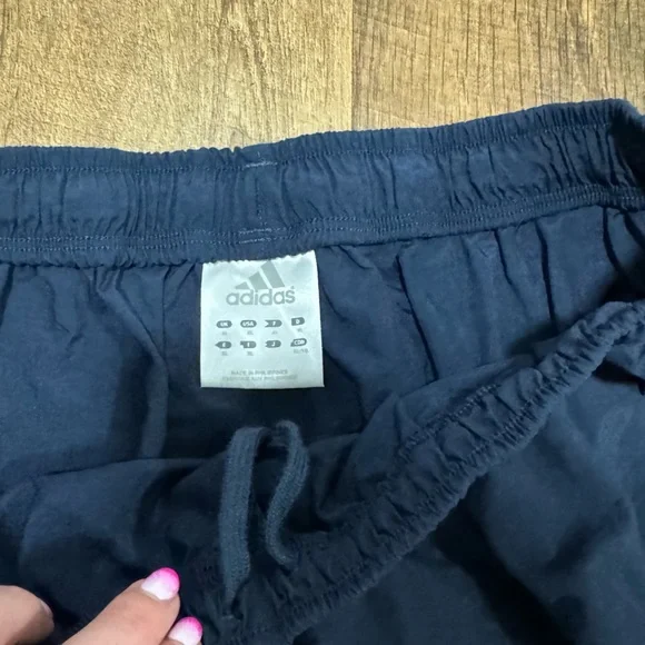 Vtg Y2K Adidas Mens Athletic Shorts Sz XL Nvay Blue Gold Yellow Stripe Sides - Picture 8 of 14